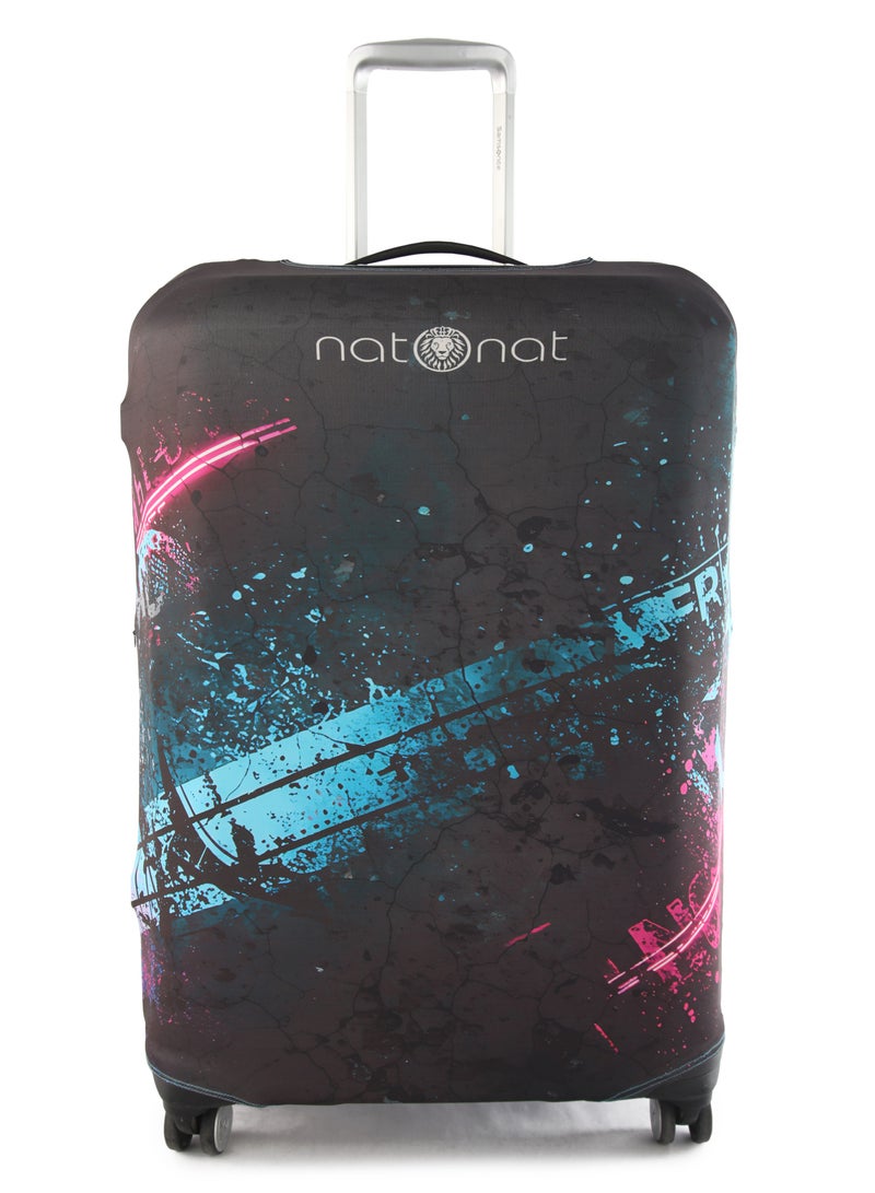 natOnat Travel Luggage Cover Protector - Suitcase Cover - Stretchy, Washable Spandex & Polyester - Protects Against Dirt & Scratches - Urban Vibes Design - Fits 72-81 CM Height ( X Large ) - Image 1